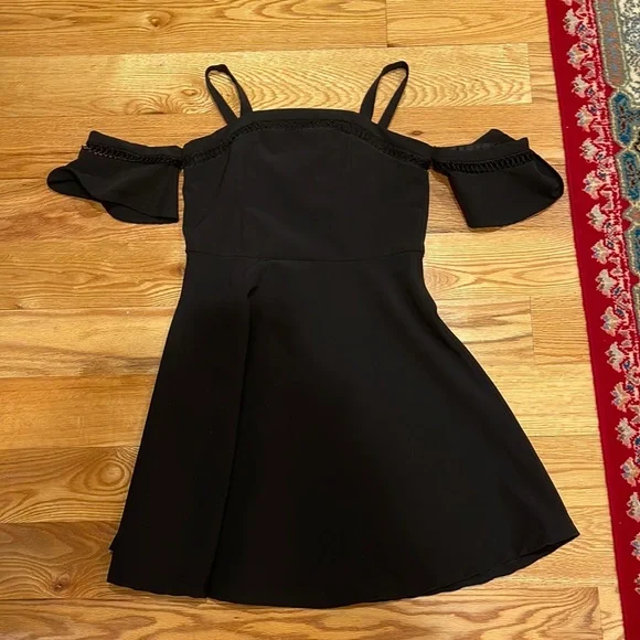 princess polly baby blue dress BCBG Paris Boatneck Little Black Dress with Pockets!129.99